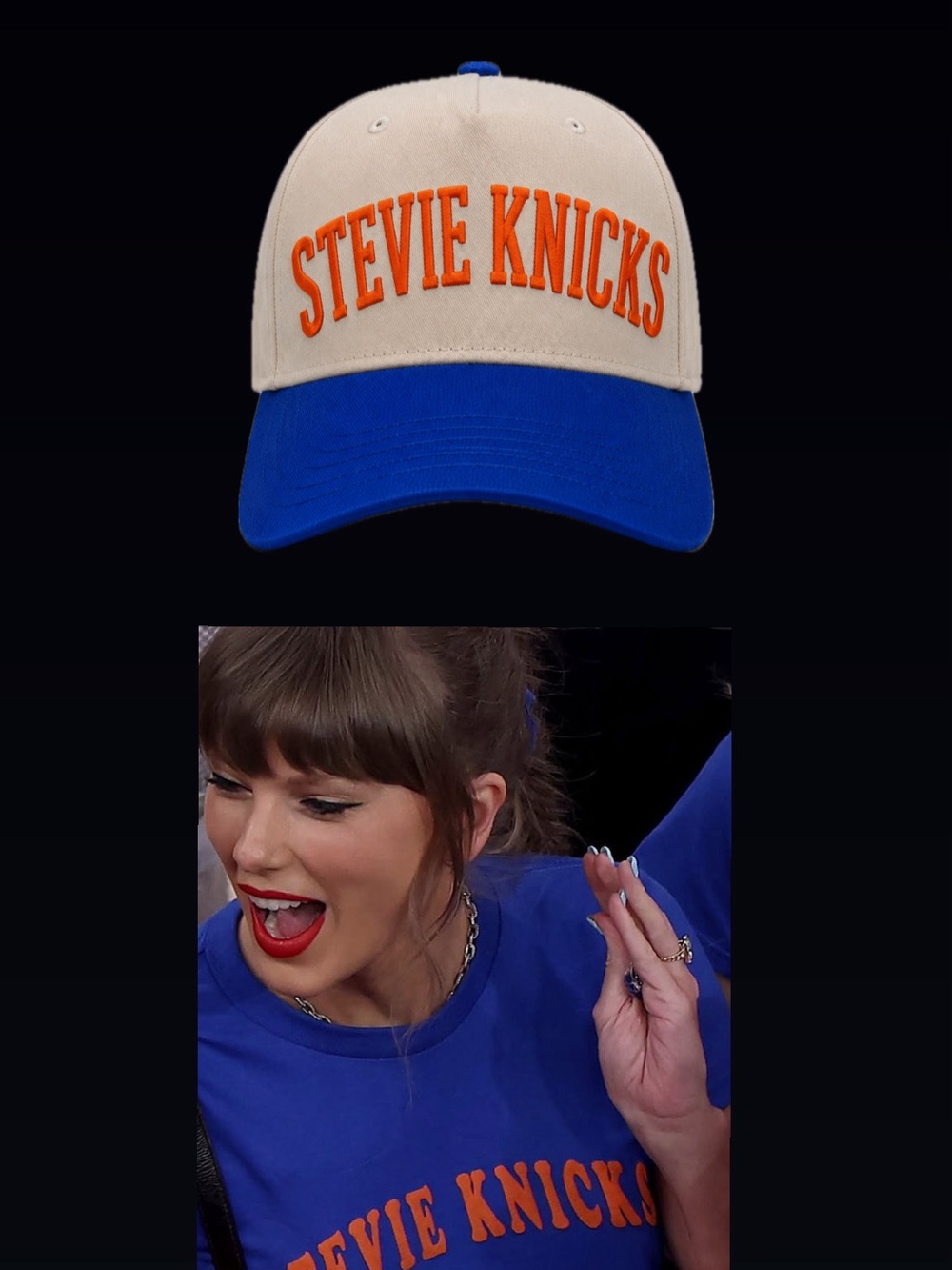 New York KNICKS x Stevie KNICKS x TAYLOR SWIFT Cute Cap TikTok Hat!